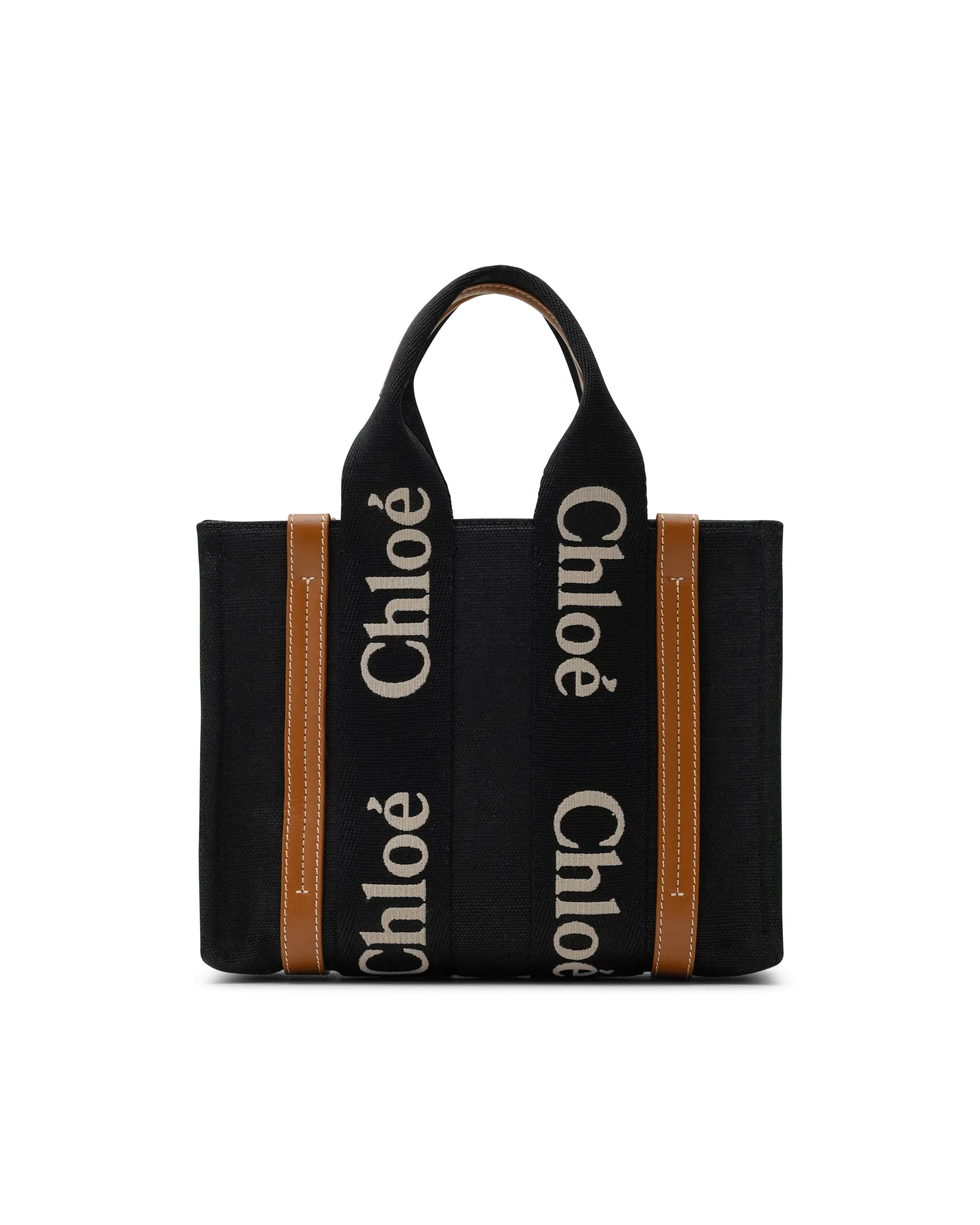 Woody Linen Leather Small Tote Bag